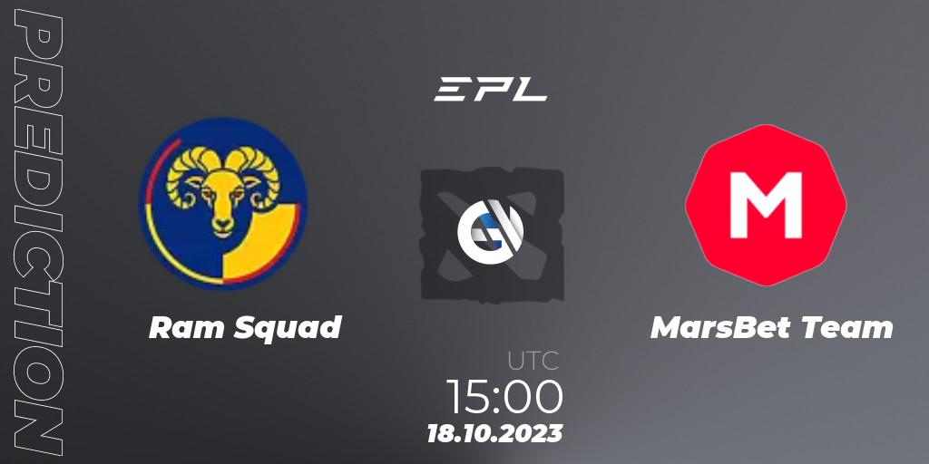 Pronósticos Ram Squad - MarsBet Team. 18.10.2023 at 15:00. European Pro League Season 13 - Dota 2