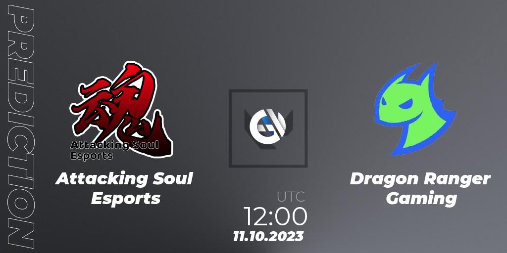 Pronósticos Attacking Soul Esports - Dragon Ranger Gaming. 11.10.2023 at 12:00. VALORANT China Evolution Series Act 2: Selection - Play-In - VALORANT