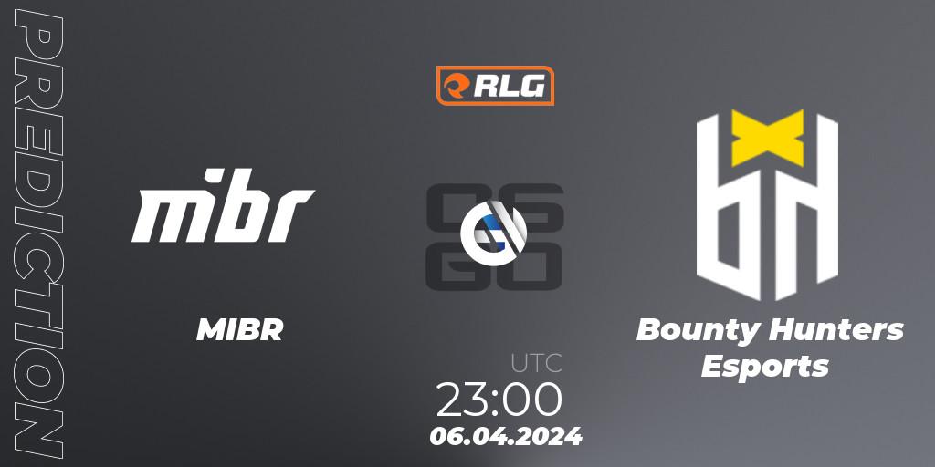 Pronósticos MIBR - Bounty Hunters Esports. 06.04.2024 at 23:00. RES Latin American Series #3 - Counter-Strike (CS2)