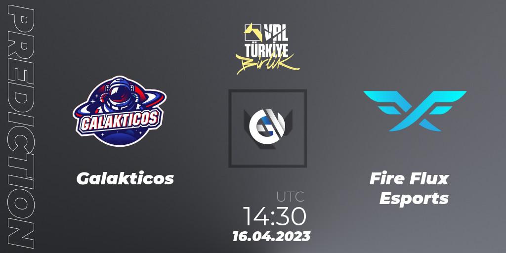 Pronósticos Galakticos - Fire Flux Esports. 16.04.2023 at 14:30. VALORANT Challengers 2023: Turkey Split 2 - Regular Season - VALORANT