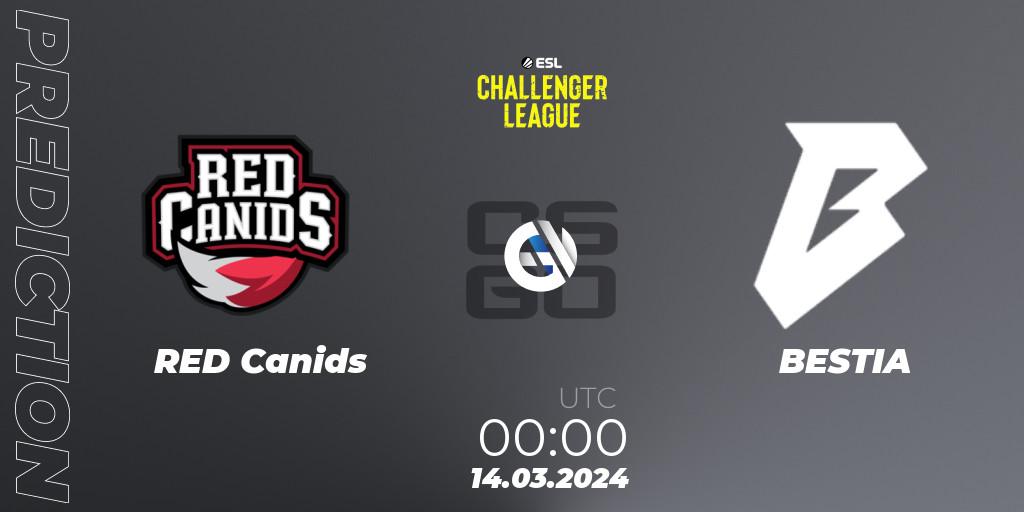 Pronósticos RED Canids - BESTIA. 25.04.24. ESL Challenger League Season 47: South America - CS2 (CS:GO)