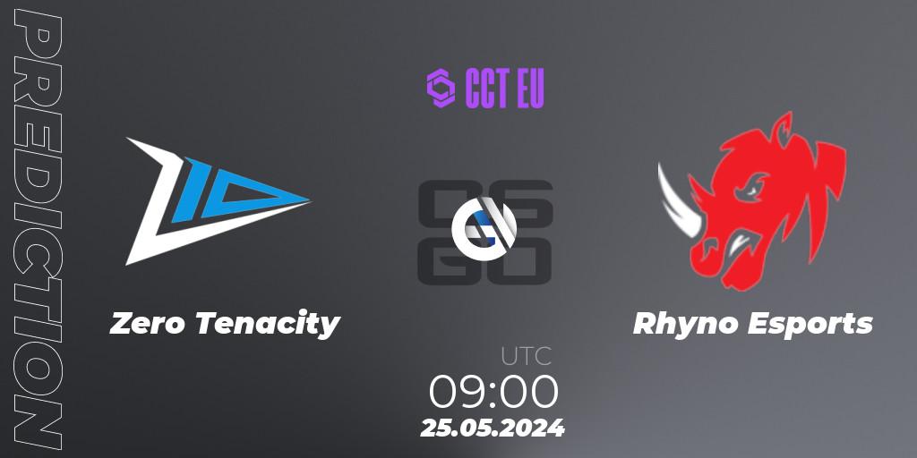 Pronósticos Zero Tenacity - Rhyno Esports. 25.05.2024 at 09:00. CCT Season 2 Europe Series 4 - Counter-Strike (CS2)