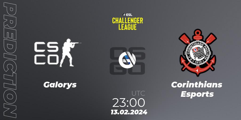 Pronósticos Galorys - Corinthians Esports. 23.02.2024 at 22:00. ESL Challenger League Season 47: South America - Counter-Strike (CS2)