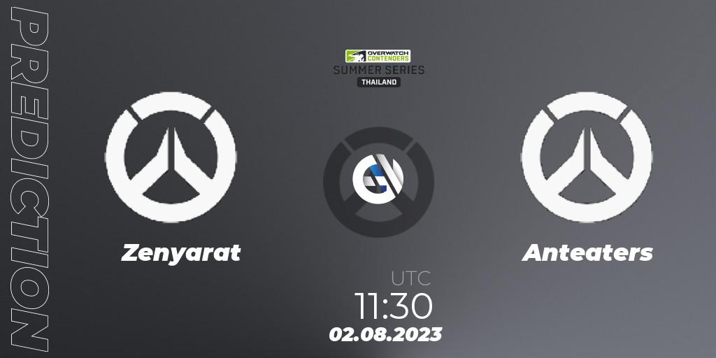 Pronósticos Zenyarat - Anteaters. 02.08.2023 at 12:00. Overwatch Contenders 2023 Summer Series: Thailand - Overwatch