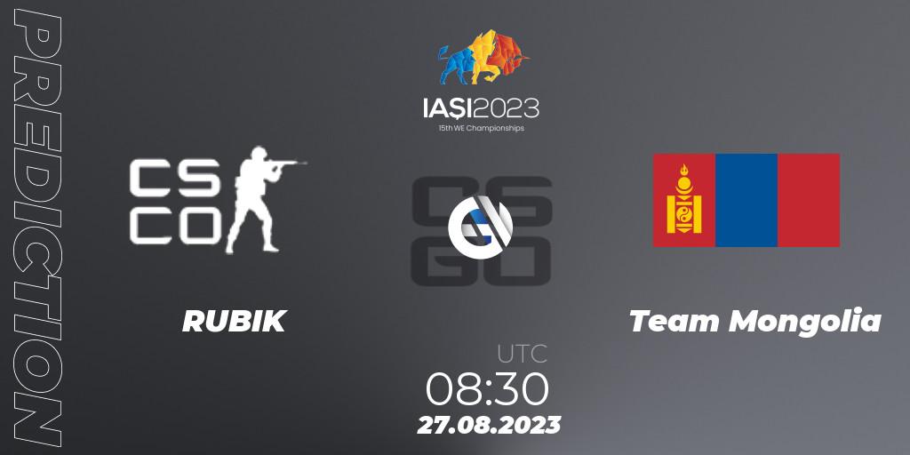 Pronósticos RUBIK - Team Mongolia. 27.08.2023 at 21:10. IESF World Esports Championship 2023 - Counter-Strike (CS2)
