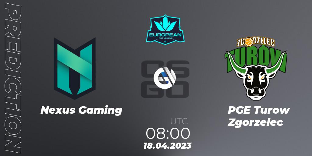Pronósticos Nexus Gaming - PGE Turow Zgorzelec. 18.04.2023 at 08:00. European Pro League Season 7 - Counter-Strike (CS2)