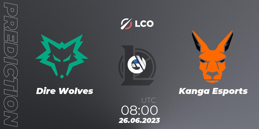 Pronósticos Dire Wolves - Kanga Esports. 26.06.2023 at 08:00. LCO Split 2 2023 Regular Season - LoL