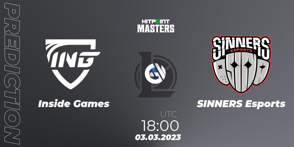 Pronósticos Inside Games - SINNERS Esports. 03.03.23. Hitpoint Masters Spring 2023 - LoL