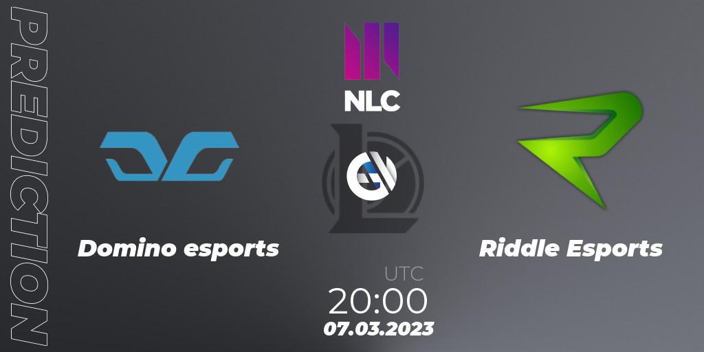 Pronósticos Domino esports - Riddle Esports. 07.03.23. NLC 1st Division Spring 2023 - LoL