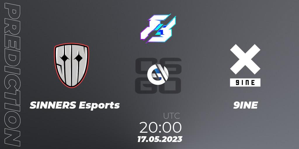 Pronósticos SINNERS Esports - 9INE. 17.05.2023 at 20:00. Gamers8 2023 Europe Open Qualifier 1 - Counter-Strike (CS2)