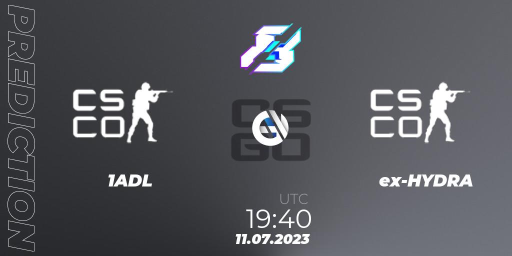 Pronósticos 1ADL - ex-HYDRA. 11.07.2023 at 19:40. Gamers8 2023 Europe Open Qualifier 2 - Counter-Strike (CS2)