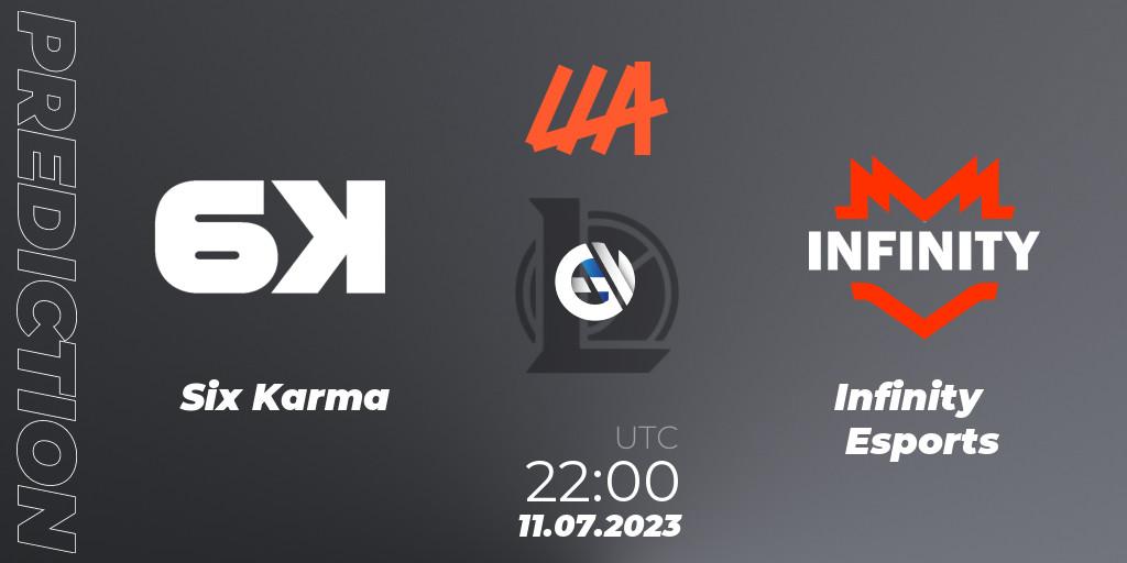 Pronósticos Six Karma - Infinity Esports. 11.07.23. LLA Closing 2023 - Group Stage - LoL