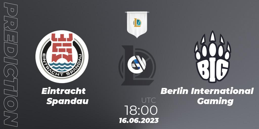 Pronósticos Eintracht Spandau - Berlin International Gaming. 16.06.23. Prime League Summer 2023 - Group Stage - LoL