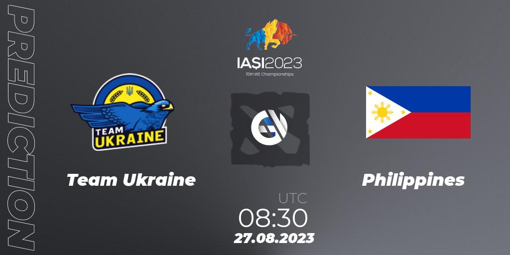 Pronósticos Team Ukraine - Philippines. 27.08.23. IESF World Championship 2023 - Dota 2