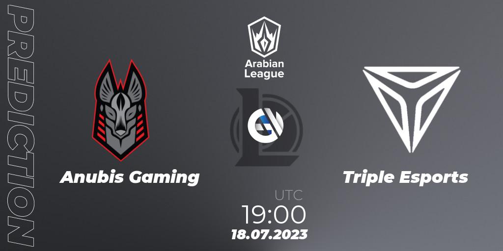 Pronósticos Anubis Gaming - Triple Esports. 18.07.23. Arabian League Summer 2023 - Group Stage - LoL