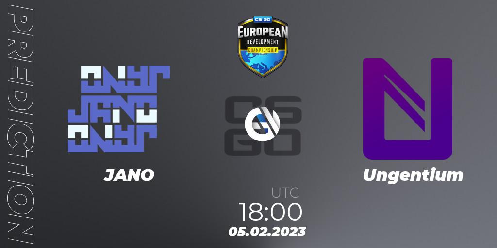 Pronósticos JANO - Ungentium. 05.02.23. European Development Championship 7 Closed Qualifier - CS2 (CS:GO)