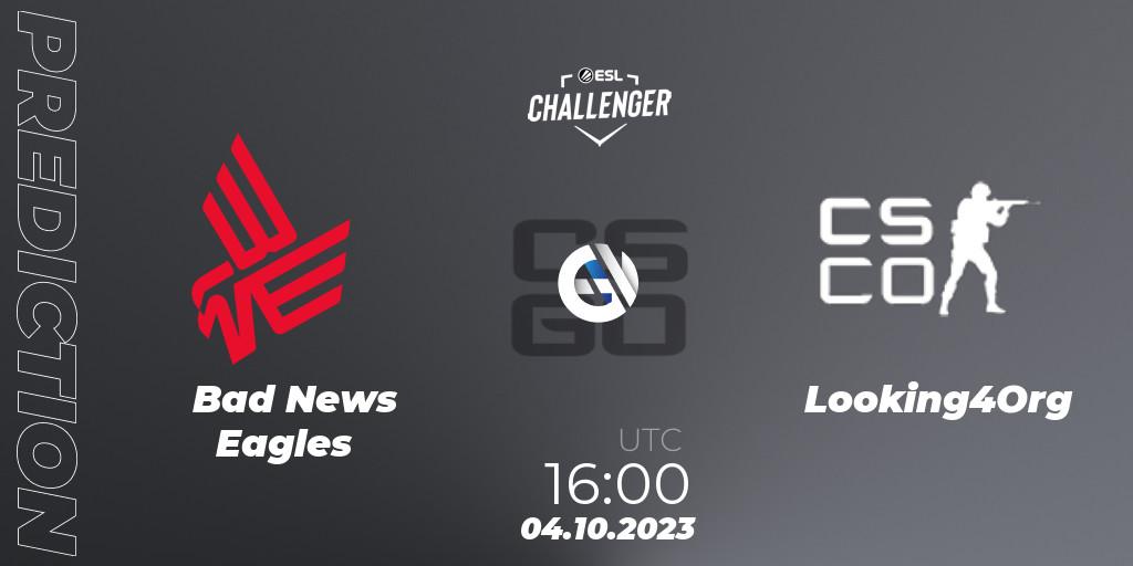Pronósticos Bad News Eagles - Looking4Org. 04.10.23. ESL Challenger at DreamHack Winter 2023: European Open Qualifier - CS2 (CS:GO)