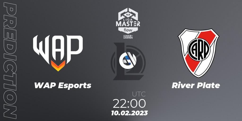 Pronósticos WAP Esports - River Plate. 10.02.2023 at 22:00. Liga Master Opening 2023 - Group Stage - LoL