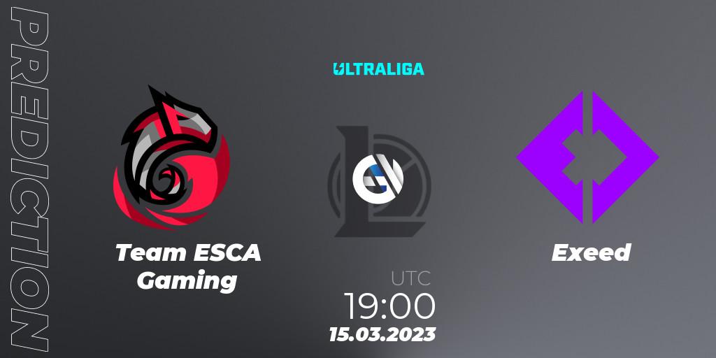 Pronósticos Team ESCA Gaming - Exeed. 08.03.2023 at 19:00. Ultraliga Season 9 - Group Stage - LoL