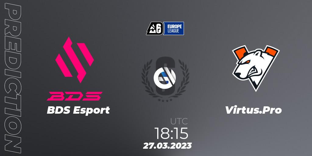 Pronósticos BDS Esport - Virtus.Pro. 27.03.23. Europe League 2023 - Stage 1 - Rainbow Six