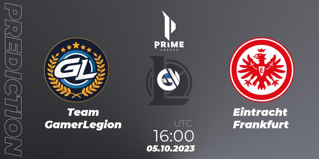 Pronósticos Team GamerLegion - Eintracht Frankfurt. 05.10.23. Prime League Pokal 2023 - LoL