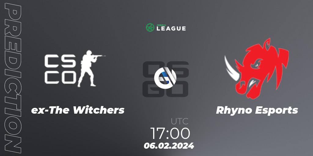 Pronósticos ex-The Witchers - Rhyno Esports. 06.02.2024 at 17:00. ESEA Season 48: Advanced Division - Europe - Counter-Strike (CS2)