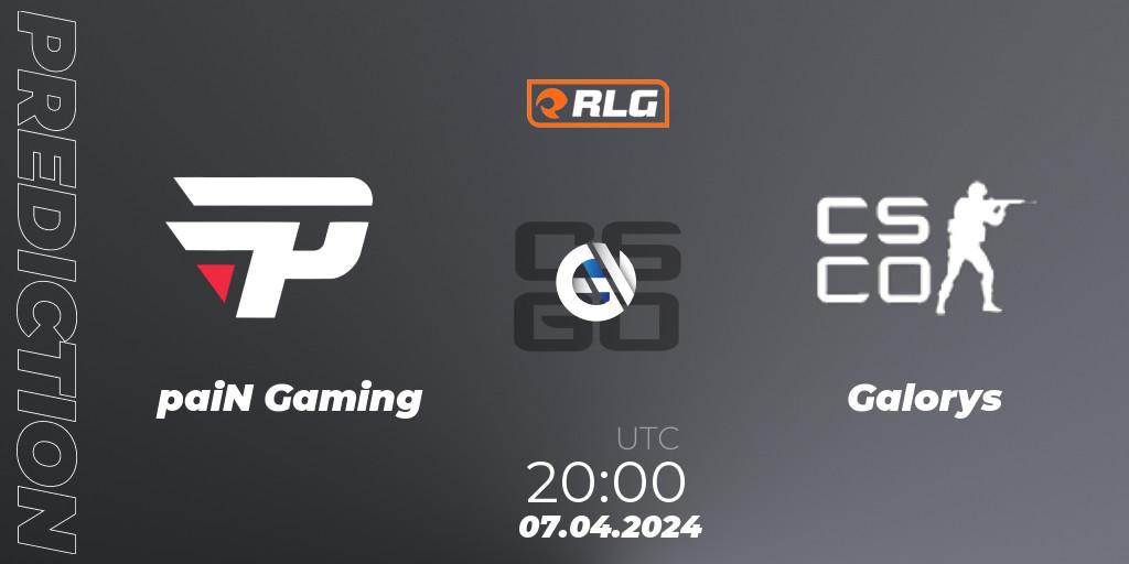 Pronósticos paiN Gaming - Galorys. 07.04.2024 at 20:00. RES Latin American Series #3 - Counter-Strike (CS2)