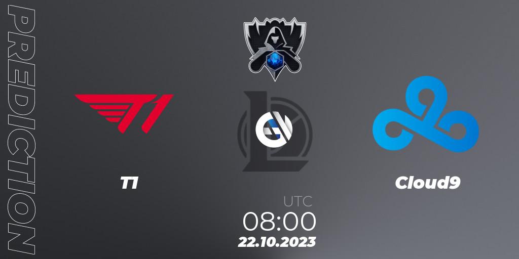 Pronósticos T1 - Cloud9. 22.10.2023 at 07:00. Worlds 2023 LoL - Group Stage - LoL