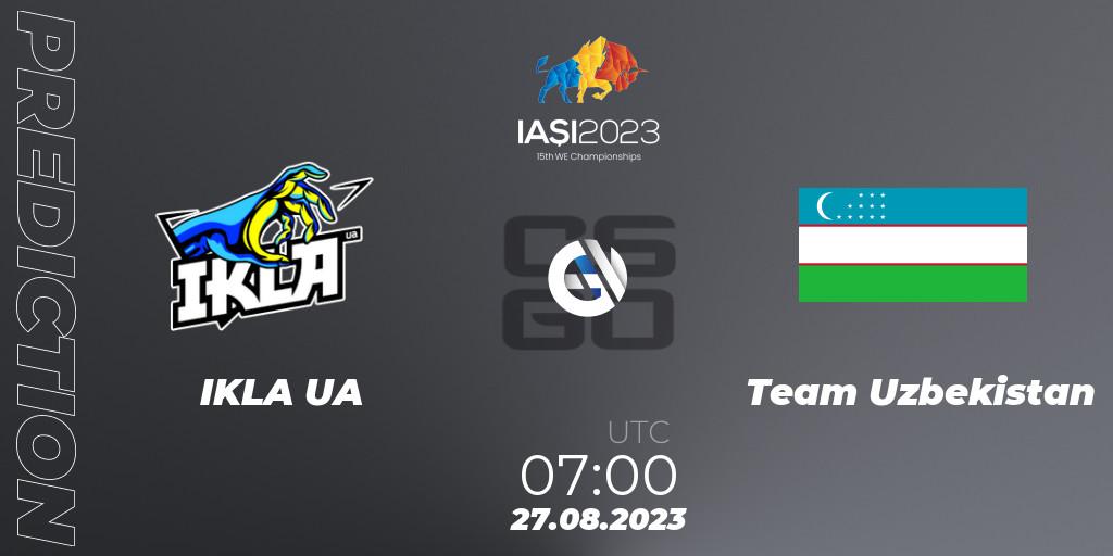 Pronósticos IKLA UA - Team Uzbekistan. 27.08.23. IESF World Esports Championship 2023 - CS2 (CS:GO)