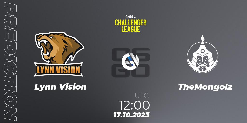 Pronósticos Lynn Vision - TheMongolz. 09.12.2023 at 12:00. ESL Challenger League Season 46: Asia-Pacific - Counter-Strike (CS2)