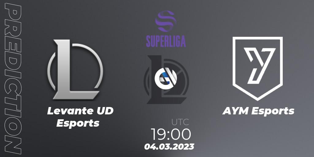 Pronósticos Levante UD Esports - AYM Esports. 04.03.2023 at 19:00. LVP Superliga 2nd Division Spring 2023 - Group Stage - LoL