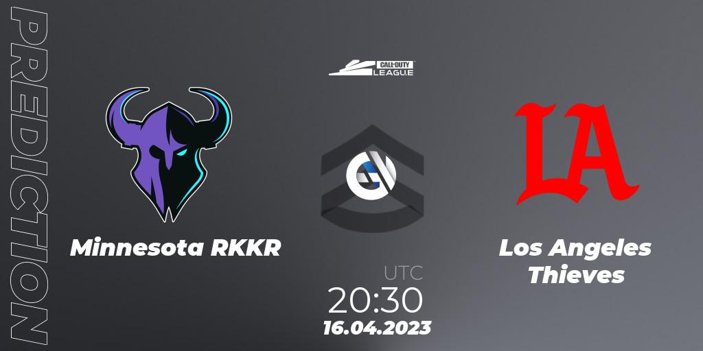 Pronósticos Minnesota RØKKR - Los Angeles Thieves. 16.04.2023 at 20:30. Call of Duty League 2023: Stage 4 Major Qualifiers - Call of Duty