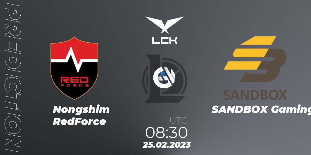 Pronósticos Nongshim RedForce - SANDBOX Gaming. 25.02.23. LCK Spring 2023 - Group Stage - LoL