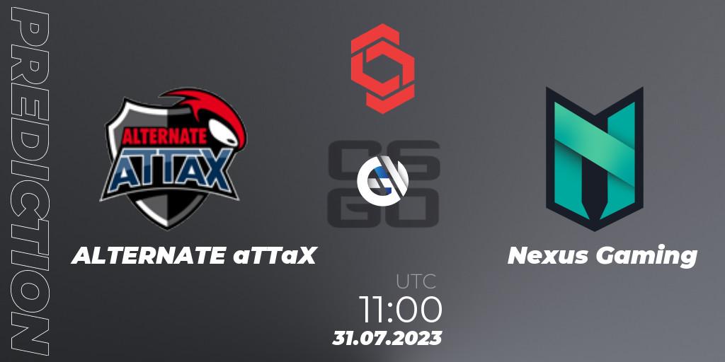 Pronósticos ALTERNATE aTTaX - Nexus Gaming. 31.07.2023 at 11:00. CCT Central Europe Series #7 - Counter-Strike (CS2)
