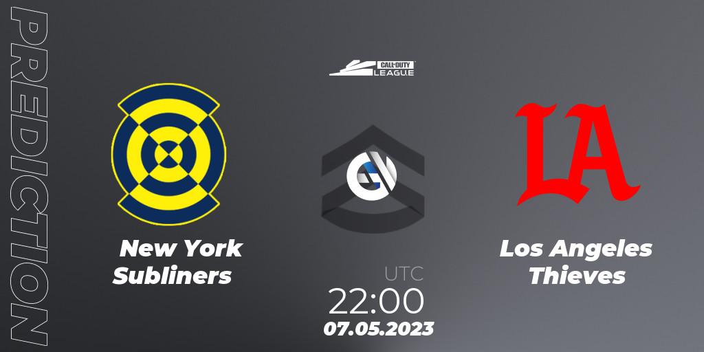 Pronósticos New York Subliners - Los Angeles Thieves. 07.05.2023 at 22:00. Call of Duty League 2023: Stage 5 Major Qualifiers - Call of Duty