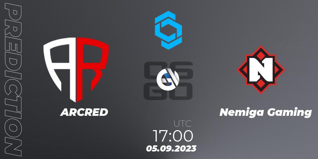 Pronósticos ARCRED - Nemiga Gaming. 05.09.2023 at 17:00. CCT East Europe Series #2: Closed Qualifier - Counter-Strike (CS2)