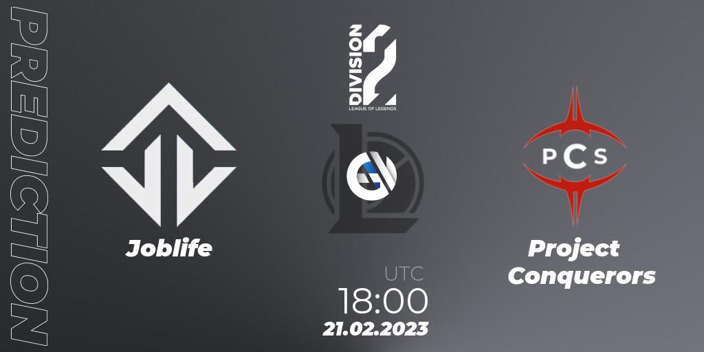 Pronósticos Joblife - Project Conquerors. 21.02.23. LFL Division 2 Spring 2023 - Group Stage - LoL