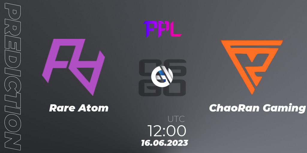Pronósticos Rare Atom - ChaoRan Gaming. 16.06.23. Perfect World Arena Premier League Season 4 - CS2 (CS:GO)