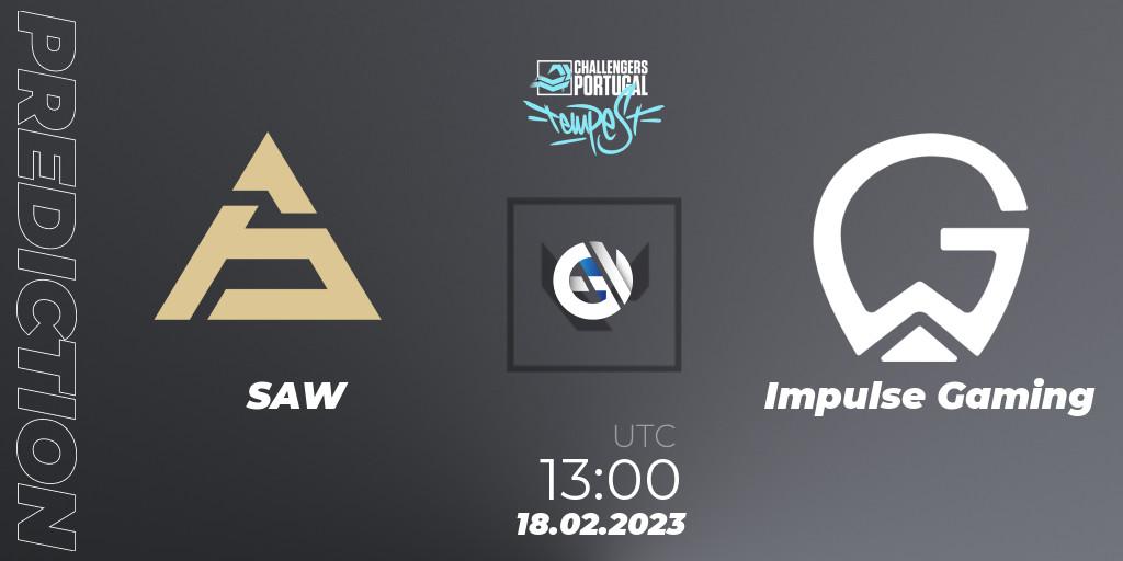 Pronósticos SAW - Impulse Gaming. 18.02.2023 at 13:00. VALORANT Challengers 2023 Portugal: Tempest Split 1 - VALORANT