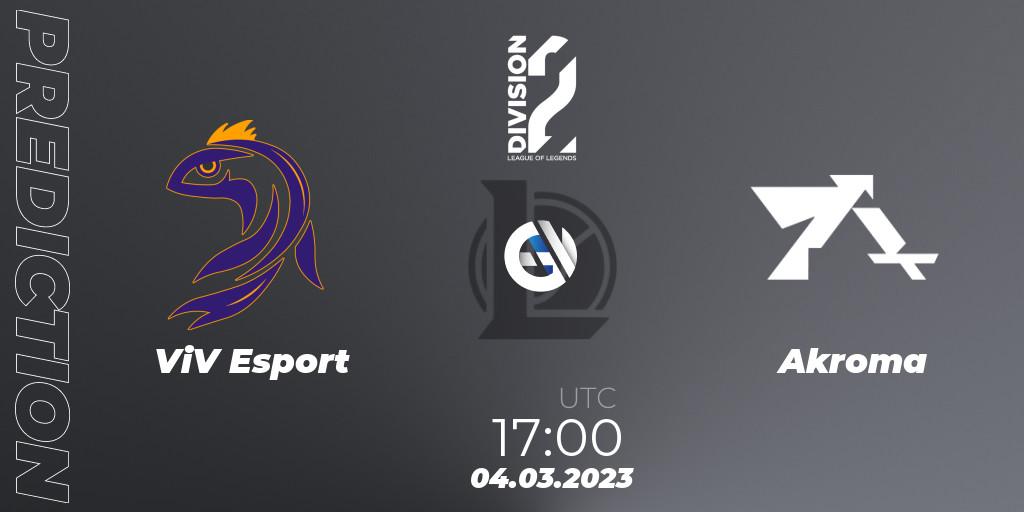 Pronósticos ViV Esport - Akroma. 04.03.23. LFL Division 2 Spring 2023 - Group Stage - LoL