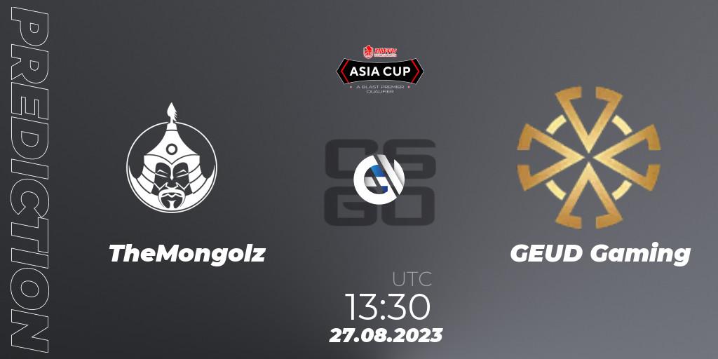 Pronósticos TheMongolz - GEUD Gaming. 27.08.2023 at 13:35. 5E Arena Asia Cup Fall 2023 - Counter-Strike (CS2)