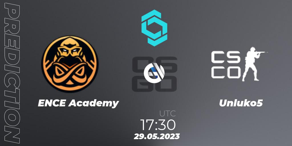 Pronósticos ENCE Academy - Unluko5. 29.05.2023 at 18:15. CCT North Europe Series 5 - Counter-Strike (CS2)