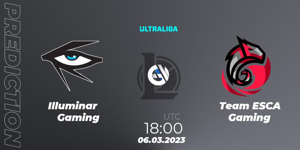 Pronósticos Illuminar Gaming - Team ESCA Gaming. 06.03.2023 at 18:00. Ultraliga Season 9 - Group Stage - LoL