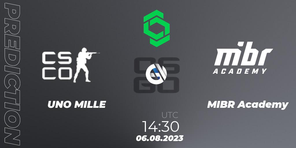 Pronósticos UNO MILLE - MIBR Academy. 06.08.2023 at 14:30. CCT South America Series #9 - Counter-Strike (CS2)