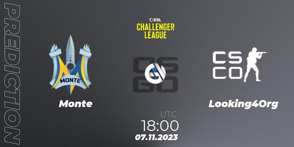 Pronósticos Monte - Looking4Org. 07.11.23. ESL Challenger League Season 46: Europe - CS2 (CS:GO)