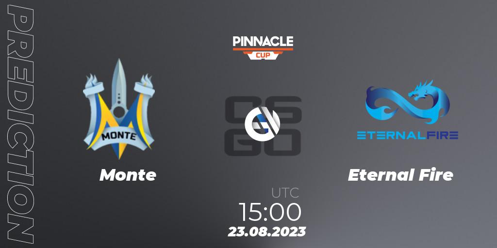 Pronósticos Monte - Eternal Fire. 23.08.2023 at 15:30. Pinnacle Cup V - Counter-Strike (CS2)