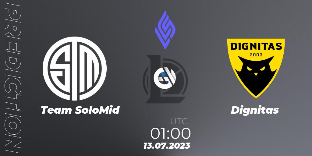 Pronósticos Team SoloMid - Dignitas. 13.07.23. LCS Summer 2023 - Group Stage - LoL