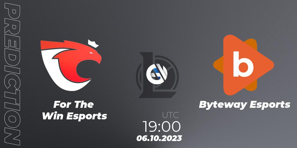 Pronósticos For The Win Esports - Byteway Esports. 06.10.23. Iberian Cup 2023 - LoL