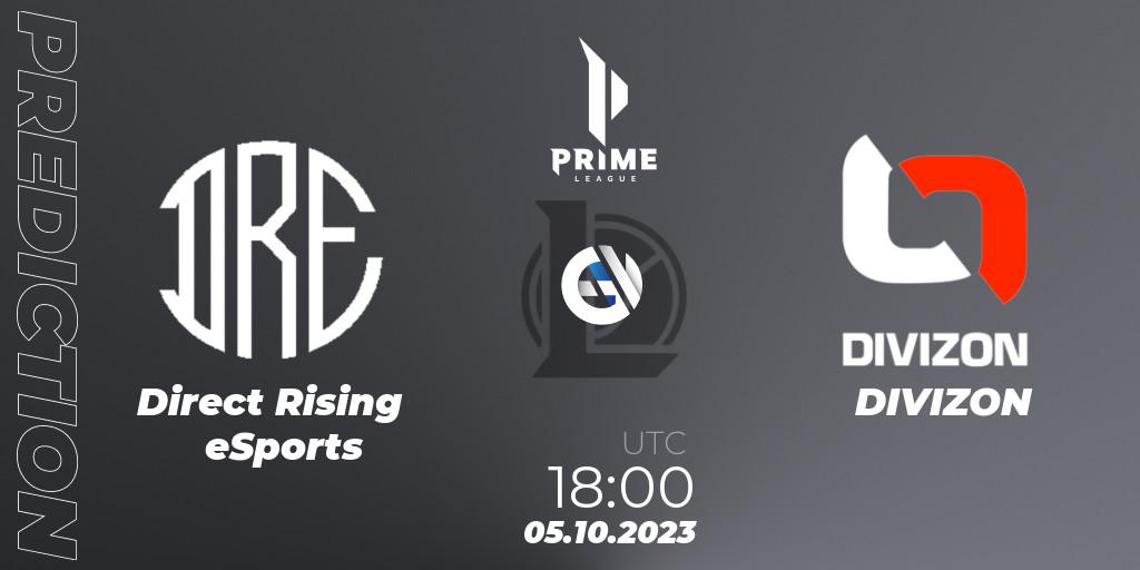 Pronósticos Direct Rising eSports - DIVIZON. 05.10.23. Prime League Pokal 2023 - LoL