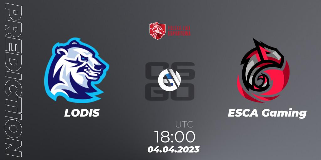 Pronósticos LODIS - ESCA Gaming. 04.04.23. Polska Liga Esportowa 2023: Split #1 - CS2 (CS:GO)